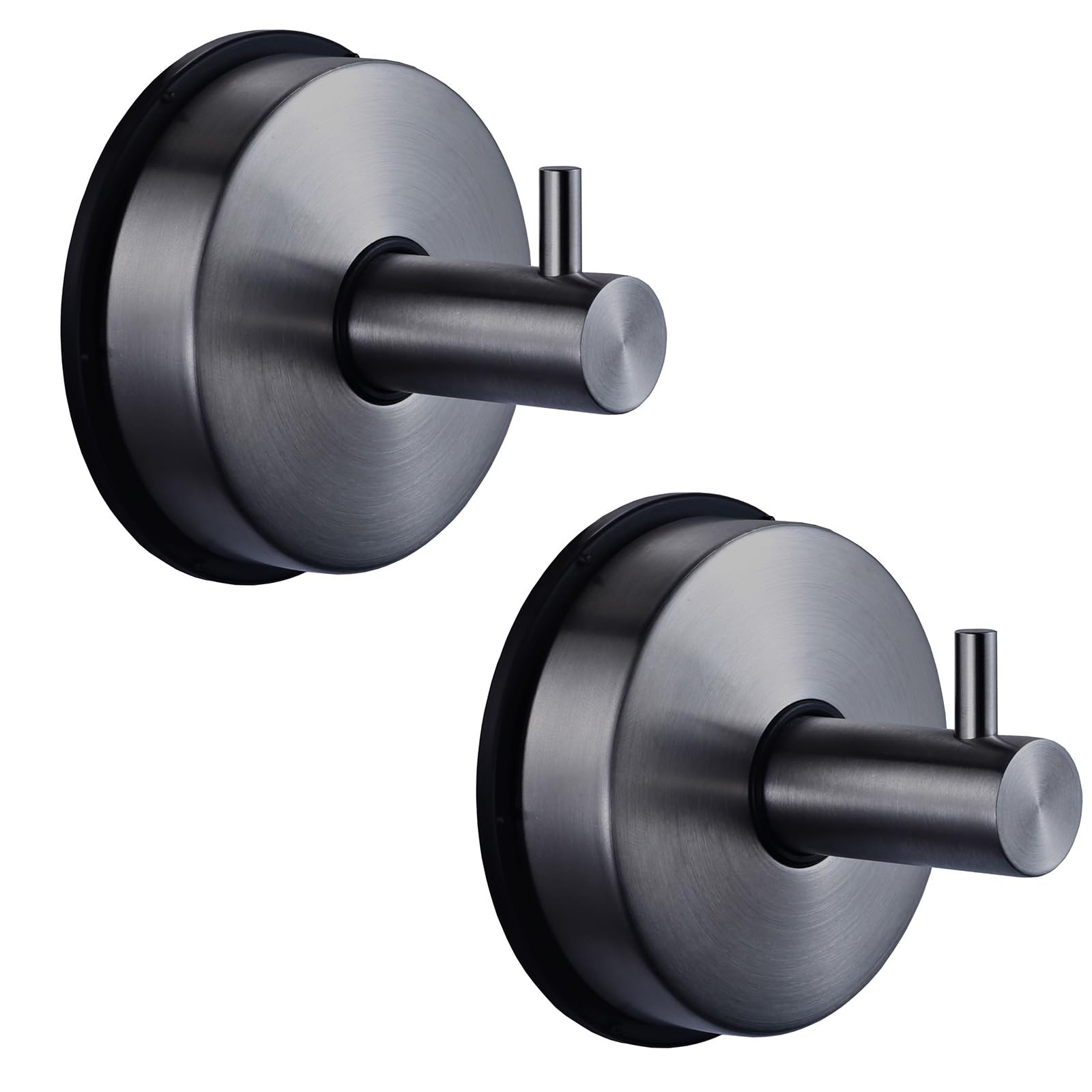 carotoe of 2 Stainless Steel Suction Cup Hooks Waterproof and Removable Hook for Bathroom or Kitchen Coat and Hat Hangers Stainless Steel Hooks