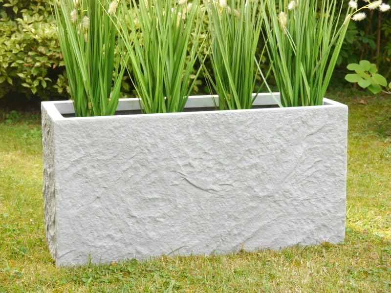 Pflanztrog Rocks L100x B40x H50cm aus Fiberglas wie Orig. Mauergestein, Pflanztröge Pflanzkübel Pflanzgefäße