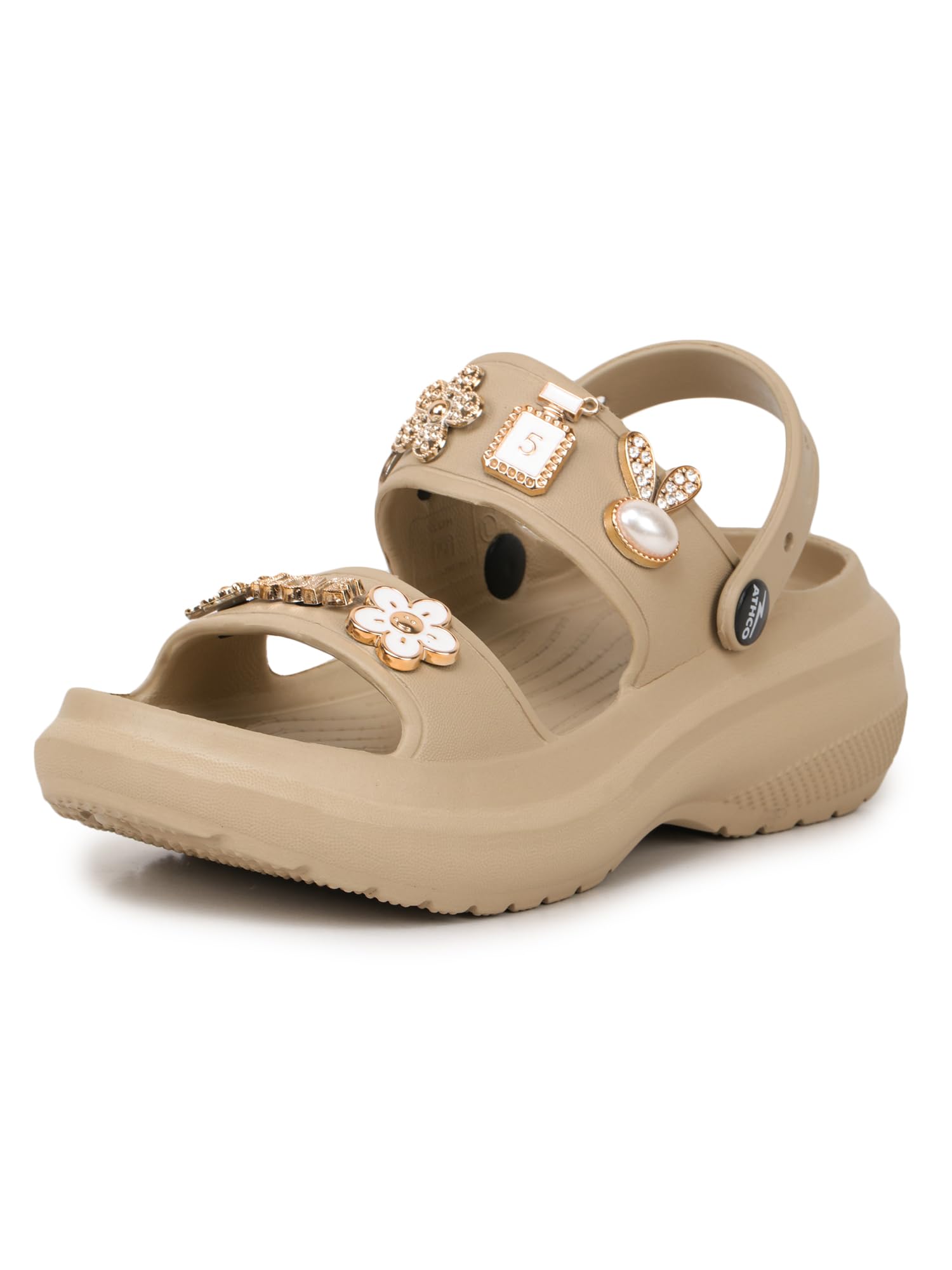Soho Clogs Sandal for Women's|Girls|Dual-Color Soft EVA Cushioned With Massage Footbed|Easy Wear with Adjustable Back Strap|Lightweight Platform Heels|Flexible|Breathable|Extra Soft Comfortable Anti-Skid Casual Mule|All-Season|Summer|Monsoon|Rain|Winter|Waterproof|Casual Slip-On Sandal with Cute Charms & Chunky Design|Indoor & Outdoor Wear|Trendy|Fashionable|Stylish|Shoes-image-20