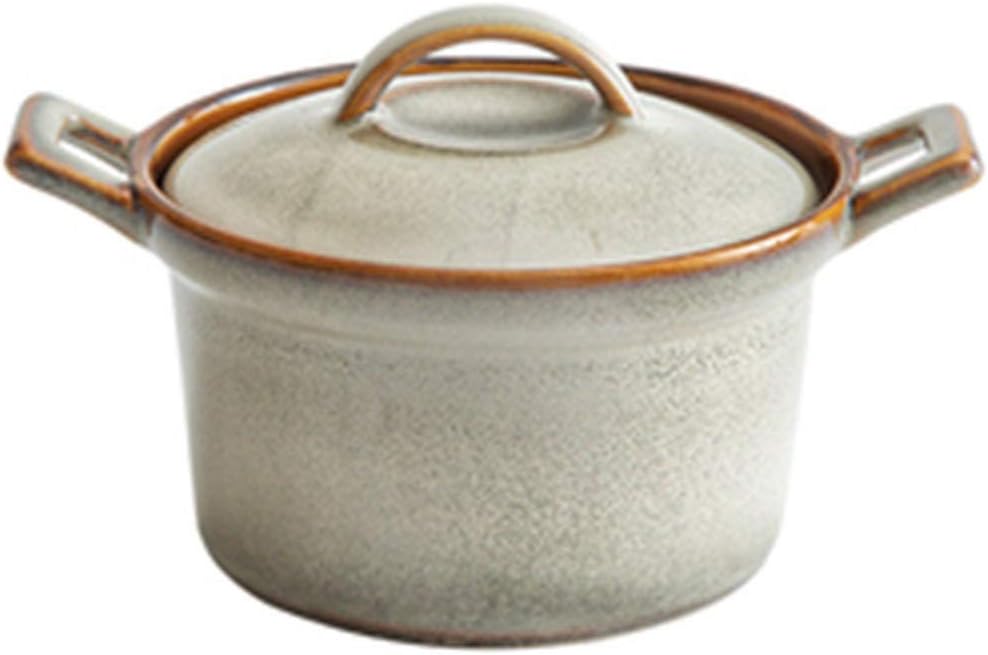 GeRRiT Soup Bowls Creative Ceramic Japanese Bowl with Lid Household Restaurant Egg Stewing Pot Water-Proof Ceramic Tropical Soup Bowl Cereal Bowls
