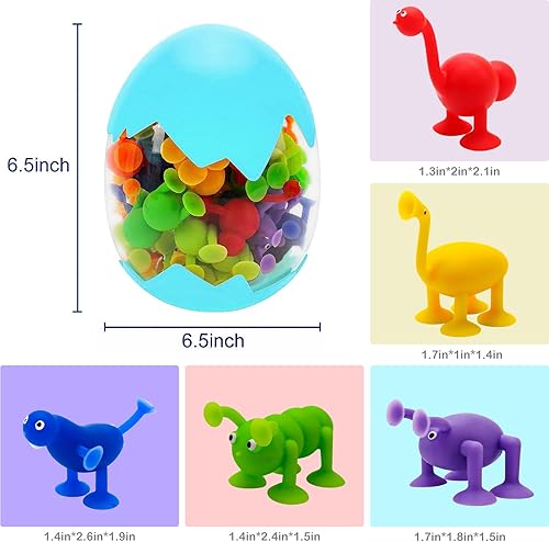 Miniatura 2 de Juguetes de succión para bebé, 45 juguetes de succión para niños, bloques de construcción de silicona para bañera, juguetes de liberación de estrés,
