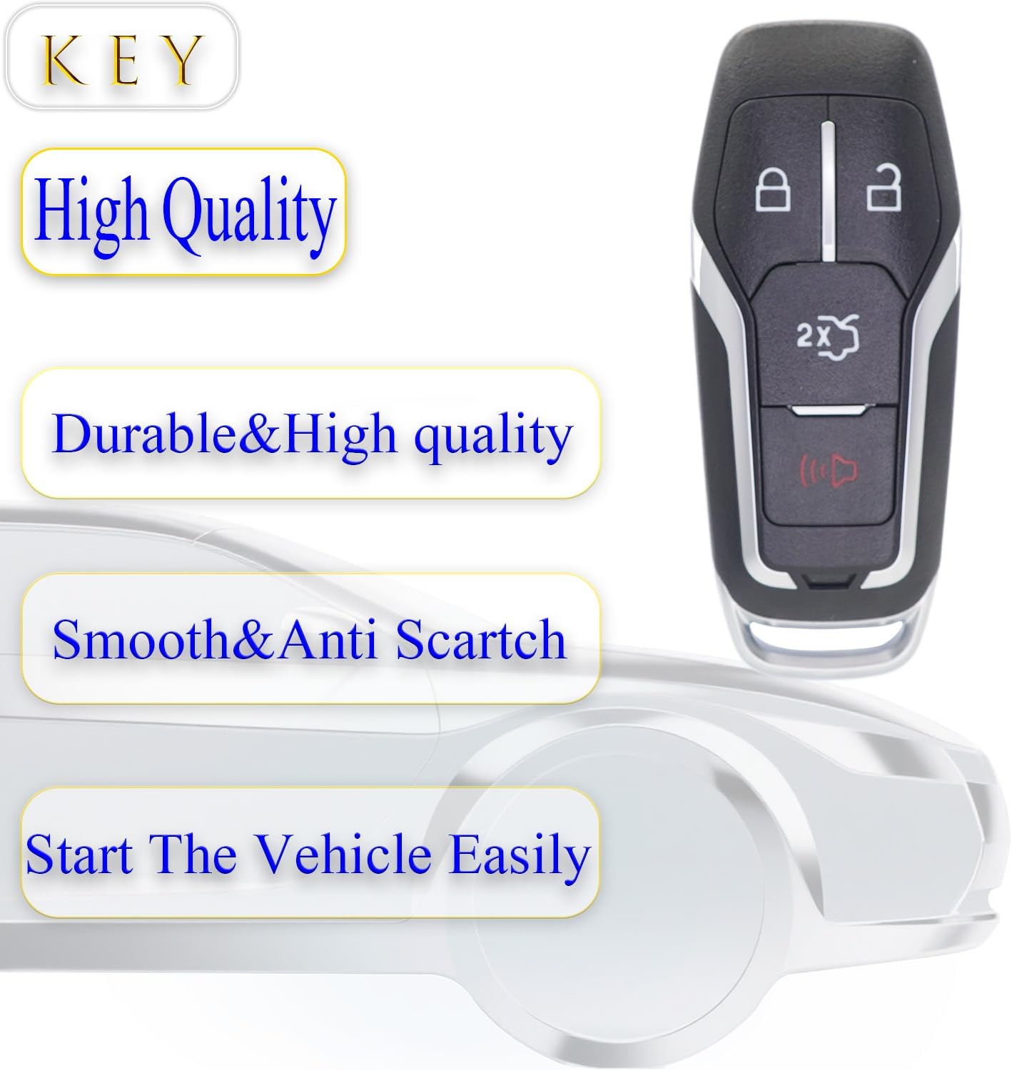 Key fob Replacement fits for Ford Fusion Mustang 2015-2016/Ford Edge Explorer 2016-2017 Smart Car Keyless Entry Remote Control M3N-A2C31243800 164-R8109 315MHZ 49