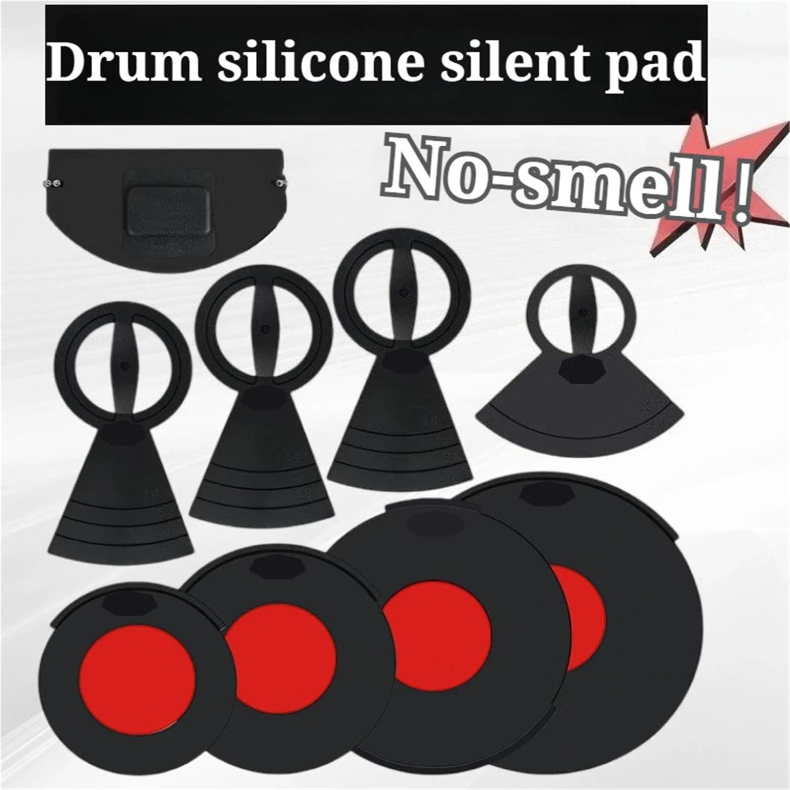 Almohadillas para Práctica de Batería Almohadilla de tambor silenciosa silicona, instrumento Musical silenciado Denoise que absorbe los golpes engrosado para control de tono(Kick Drum Pad)