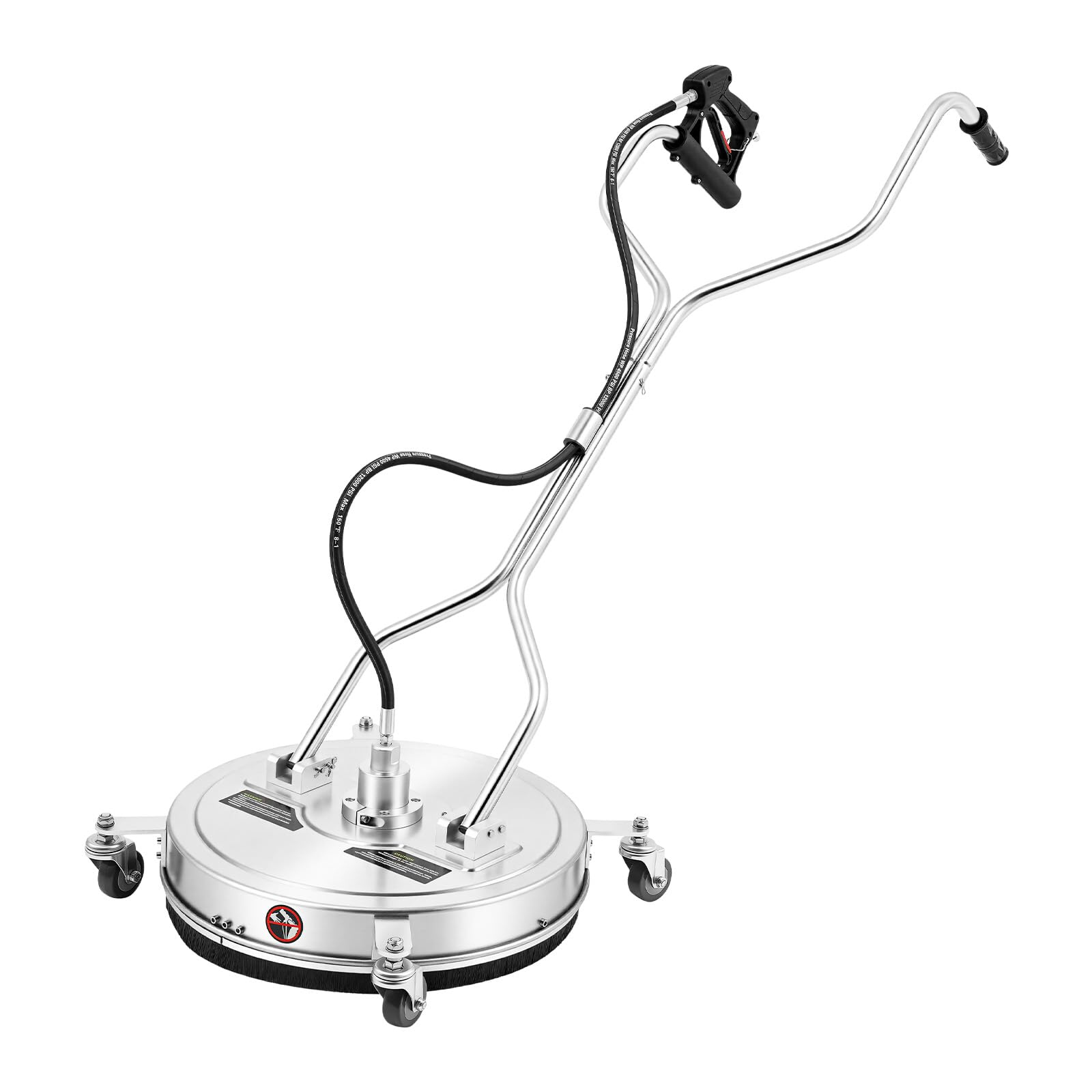 Limpiador de superficies de 20 pulgadas, limpiador de alta presión 4500 PSI, limpiador de superficies con 4 ruedas, de acero inoxidable, apto para conexión rápida de 3/8 para suelos de restaurantes