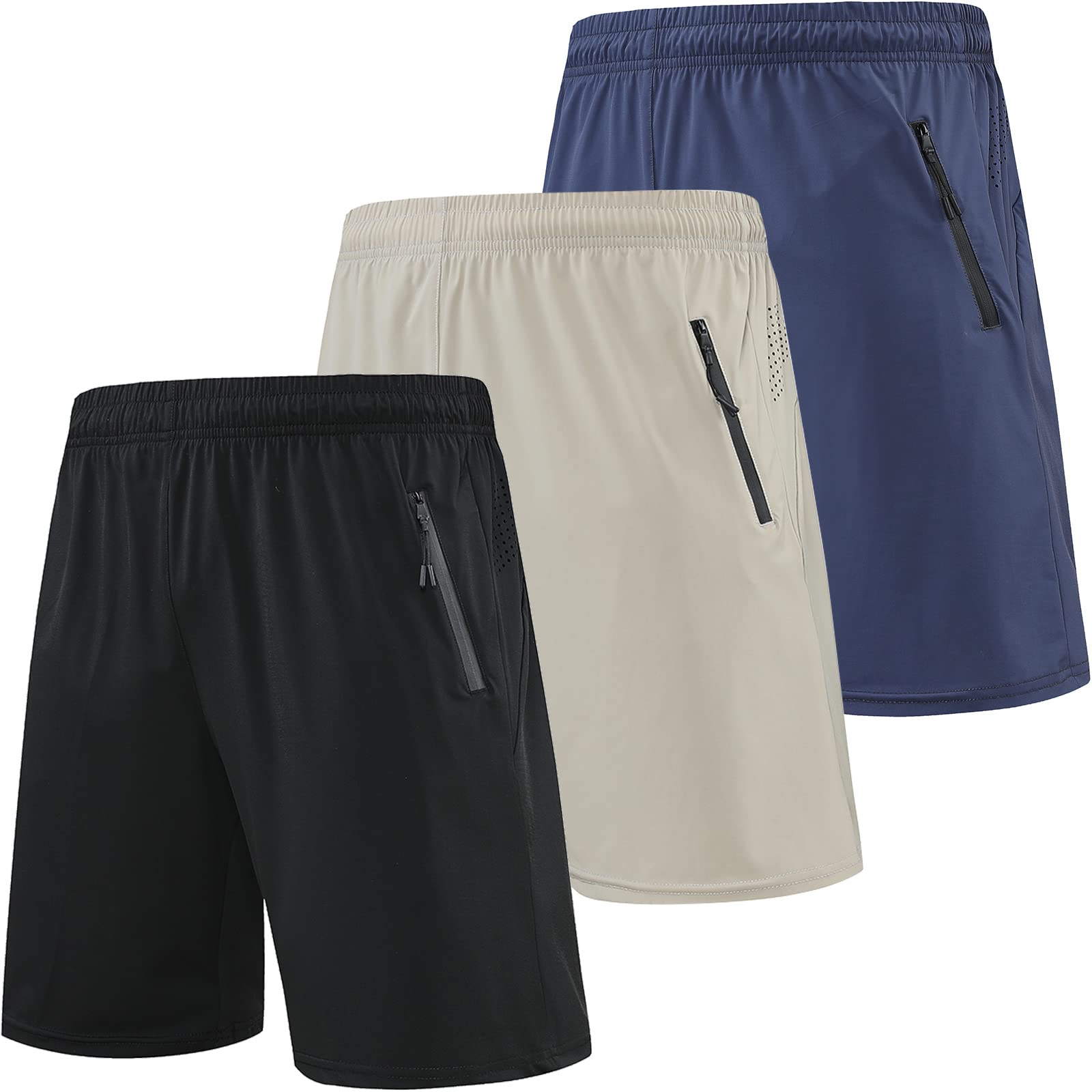 BOOMCOOL Mens Running Shorts Workout Running Shorts for Men Stealth Shorts Gym Outdoor Sports Shorts 3Packs