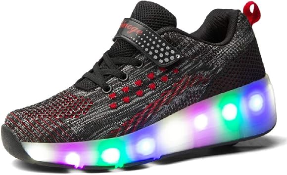 7 Colors LED Rechargeable Kids Roller Skate Shoes with Single Wheel Shoes Sport Sneaker