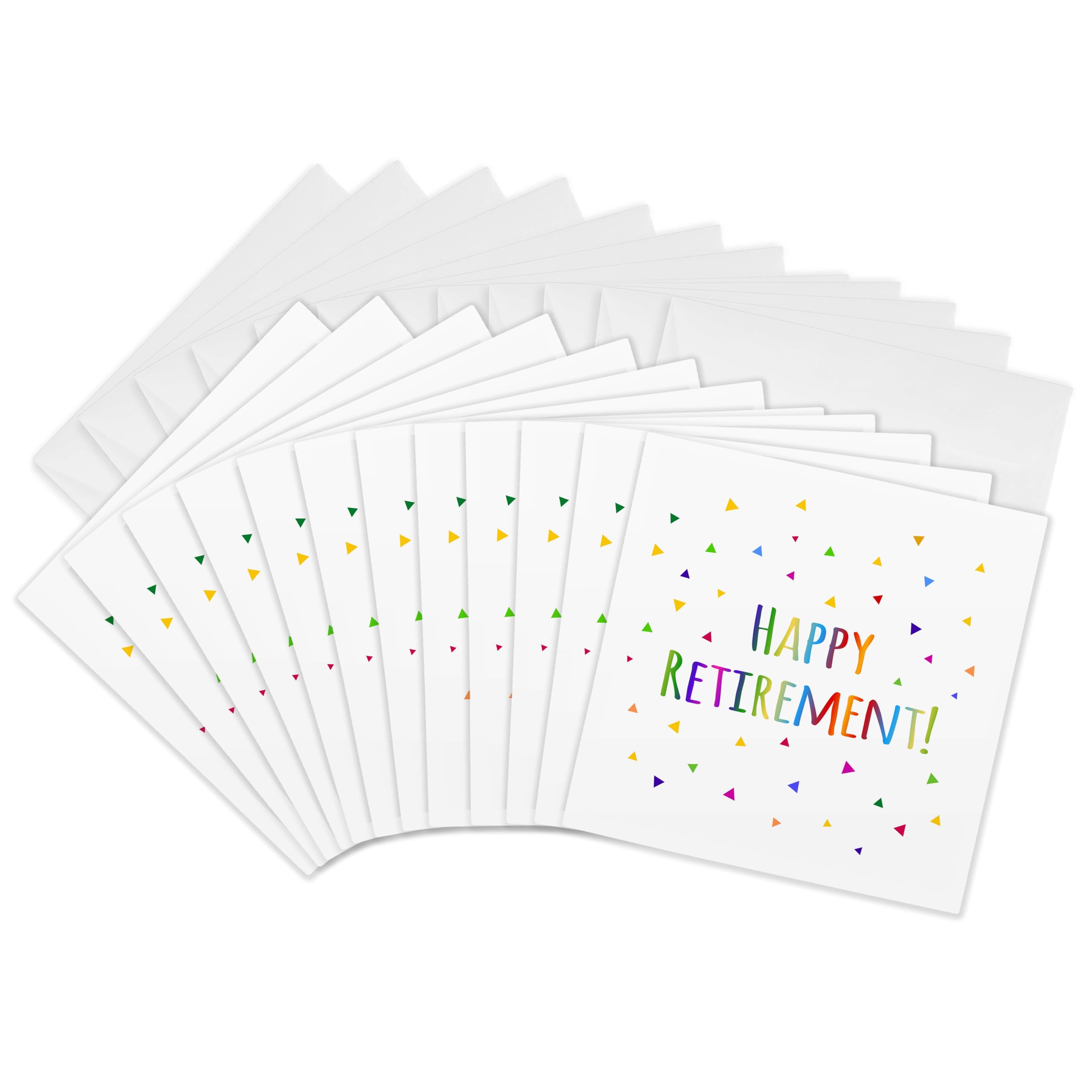 Happy Retirement colorful text celebrating retirement- Greeting Cards, 6 x 6 inches, set of 12 (gc_202096_2)