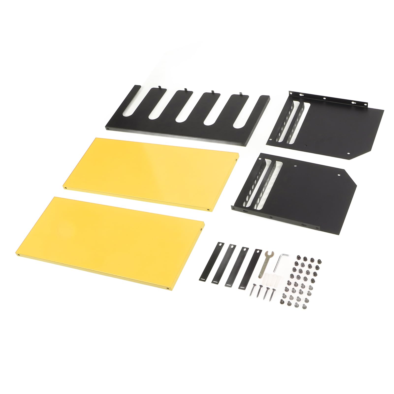 Organizador de Herramientas eléctricas, Soporte de Pared Resistente con 5 Ranuras, Estante de Almacenamiento para Taladro eléctrico, Material de Hierro para Taller de Garaje (Amarilla)