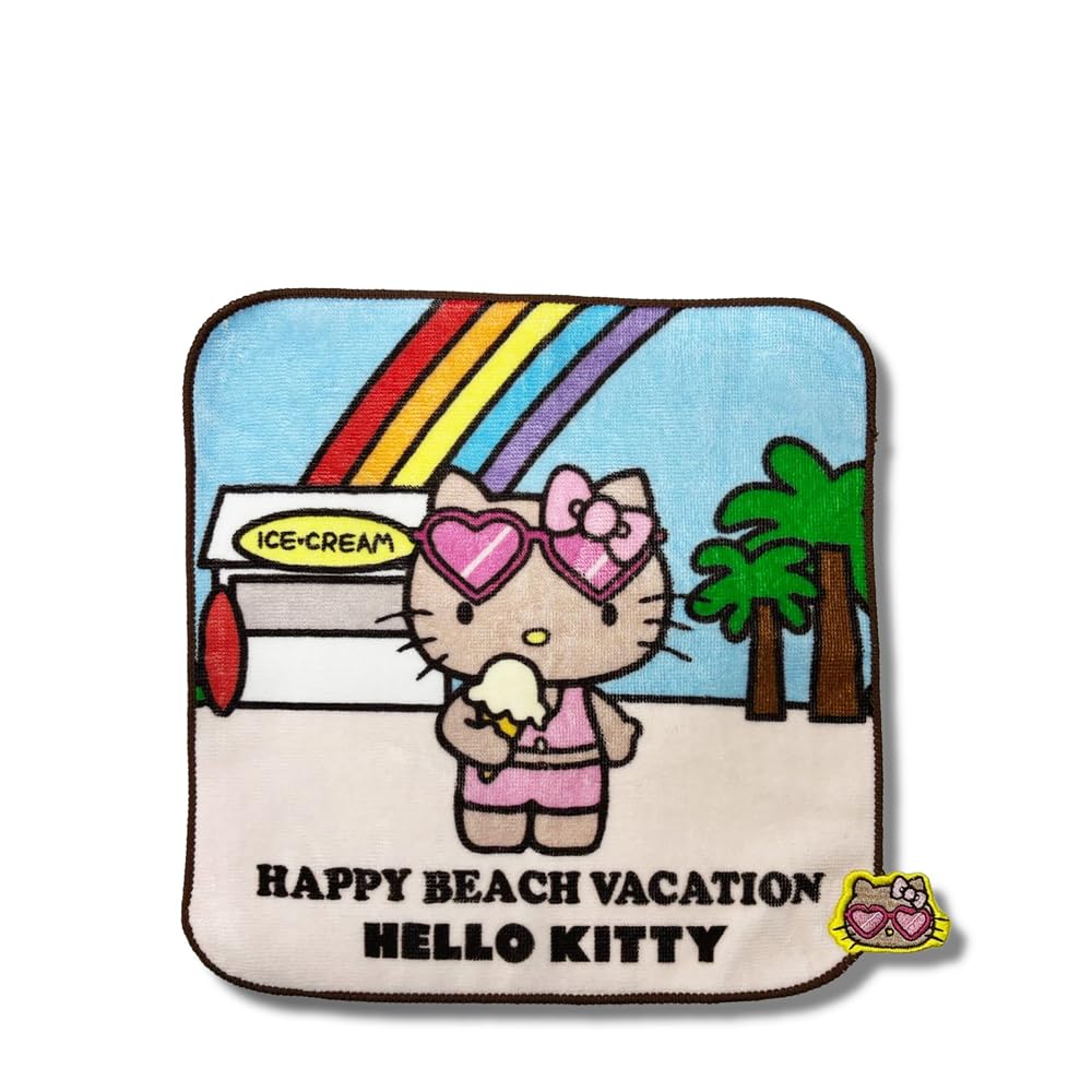 Amazon｜ミニタオル 日焼けキティ HELLO KITTY SO HOT! HAPPY BEACH