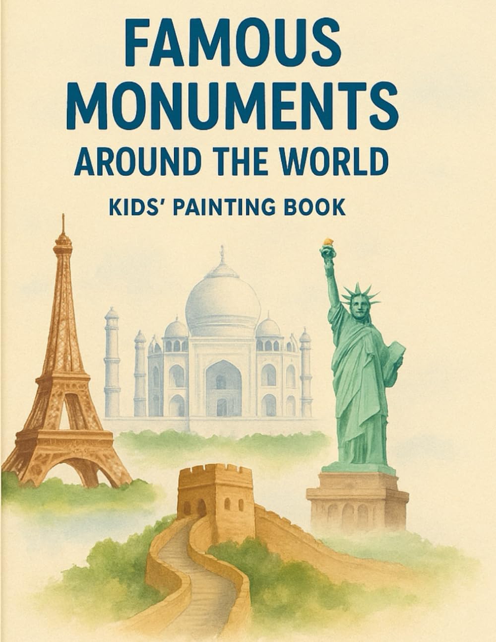 "World Painting Book for Kids: Fun Coloring Pages of Famous Places, Landmarks & Learning Facts": Global Wonders: A Painting Book for Curious Kids