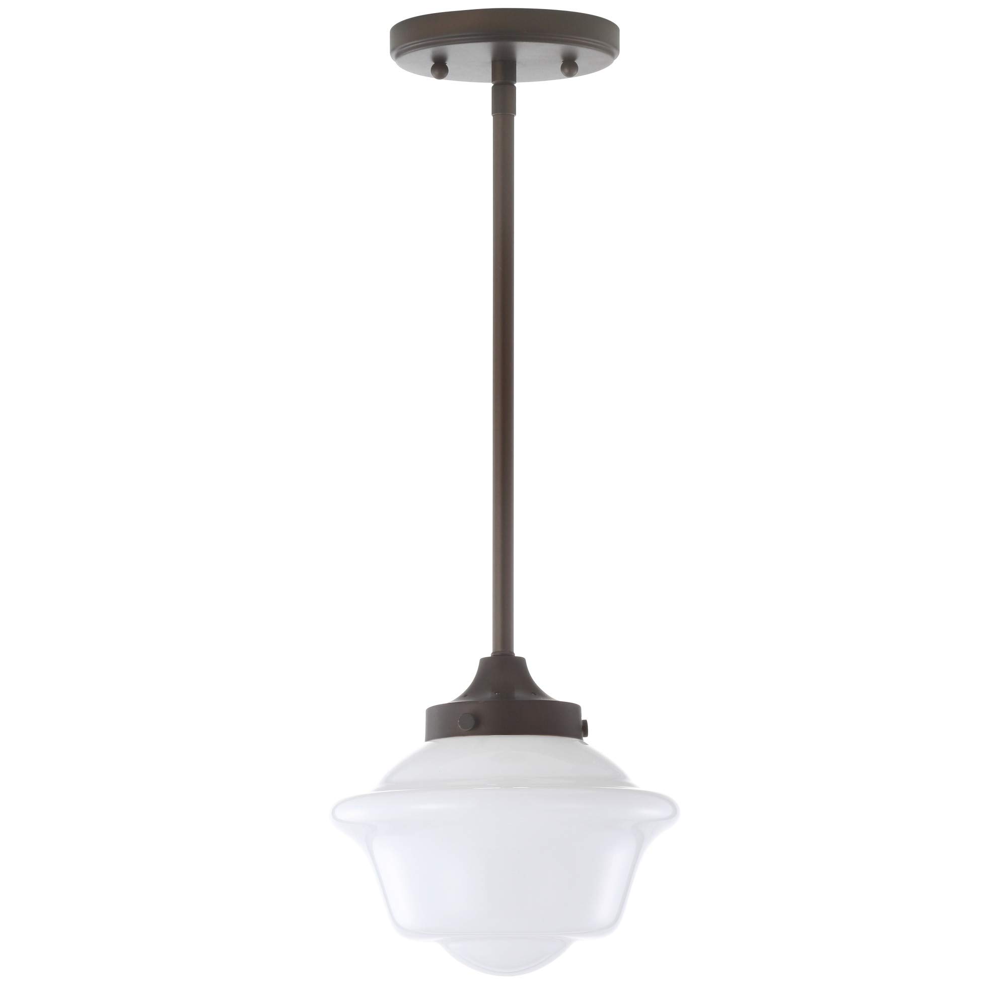JONATHAN Y JYL3516C Kurtz 7.25" Adjustable Drop Metal/Glass LED Pendant Contemporary Transitional Dimmable Dining Room Living Room Kitchen Foyer Bedroom Hallway