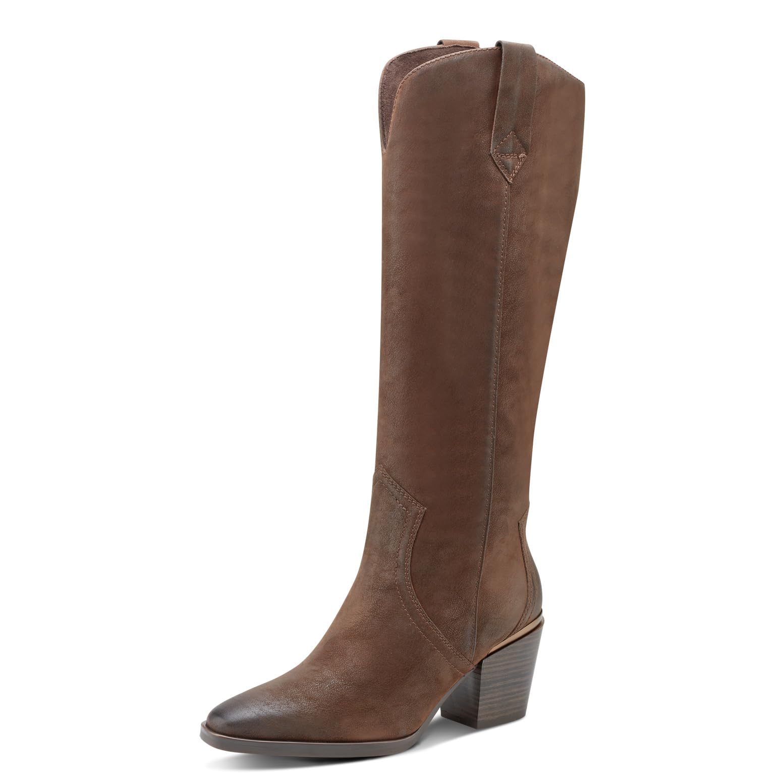MARCO TOZZI Women's 2-25583-41 Long Boot Heel, Cafe Nubuck, 4