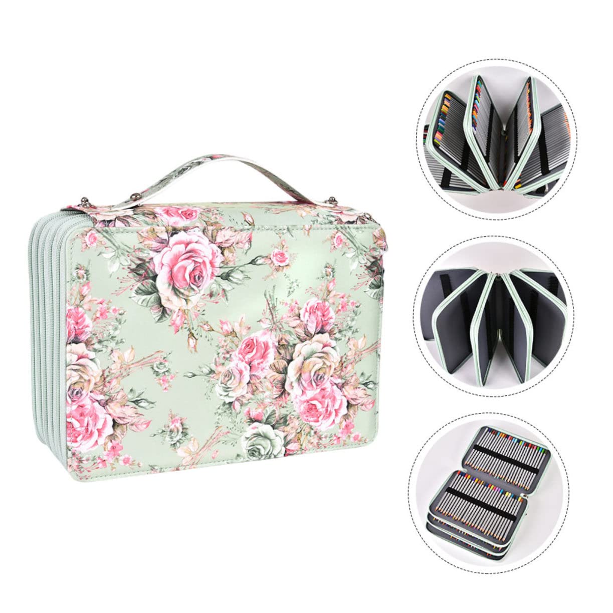 Gadpiparty Borsa Organizer per Cancelleria 252 Fori Astuccio Manico e Cordoncino Elastico per Scuola e Ufficio