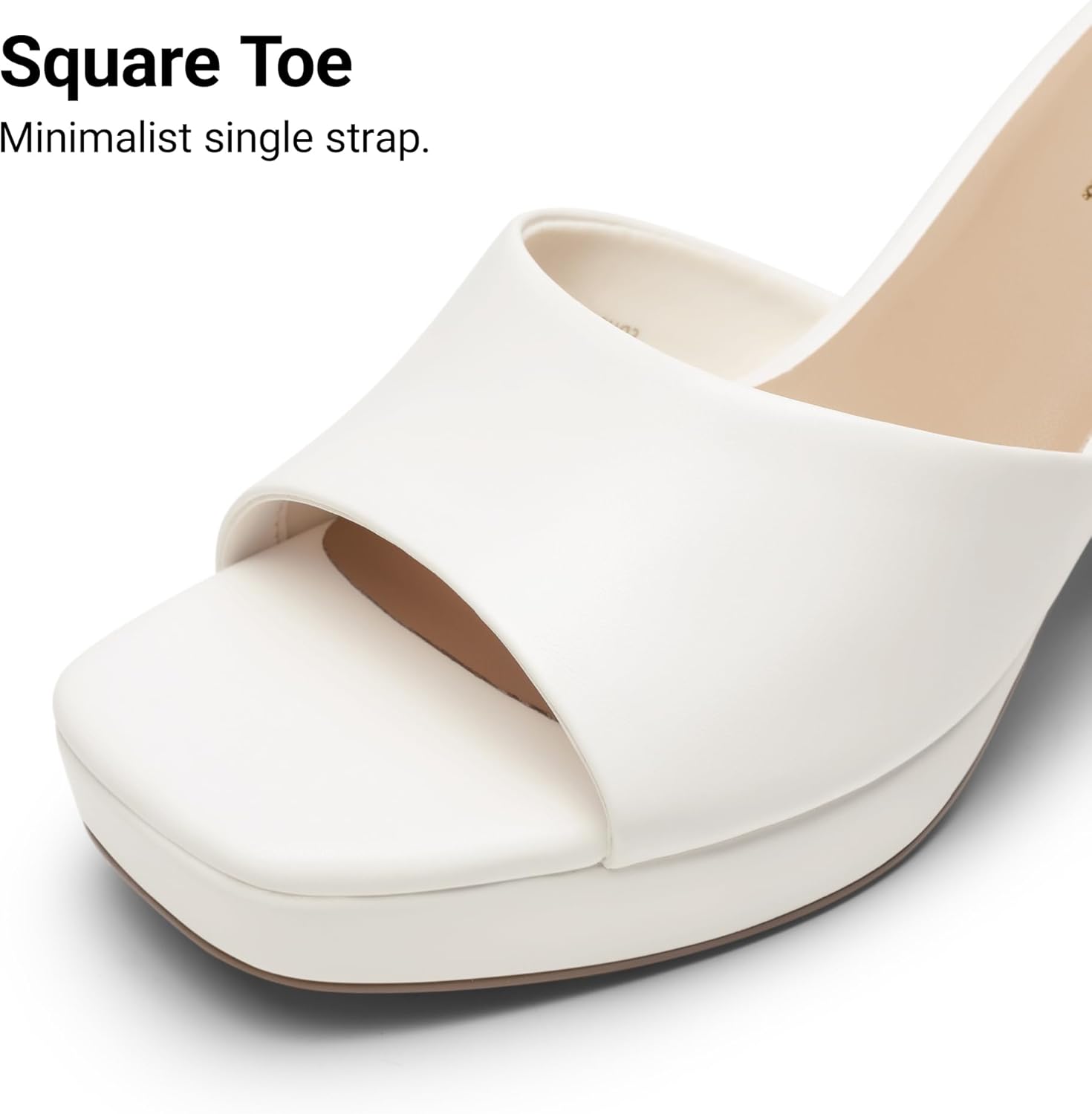 DREAM PAIRS Women's Platform Block Heel Mule Sandals, Square Toe Ankle Strap Slip On Comfortable Heeled Sandals for Party Wedding Shoes