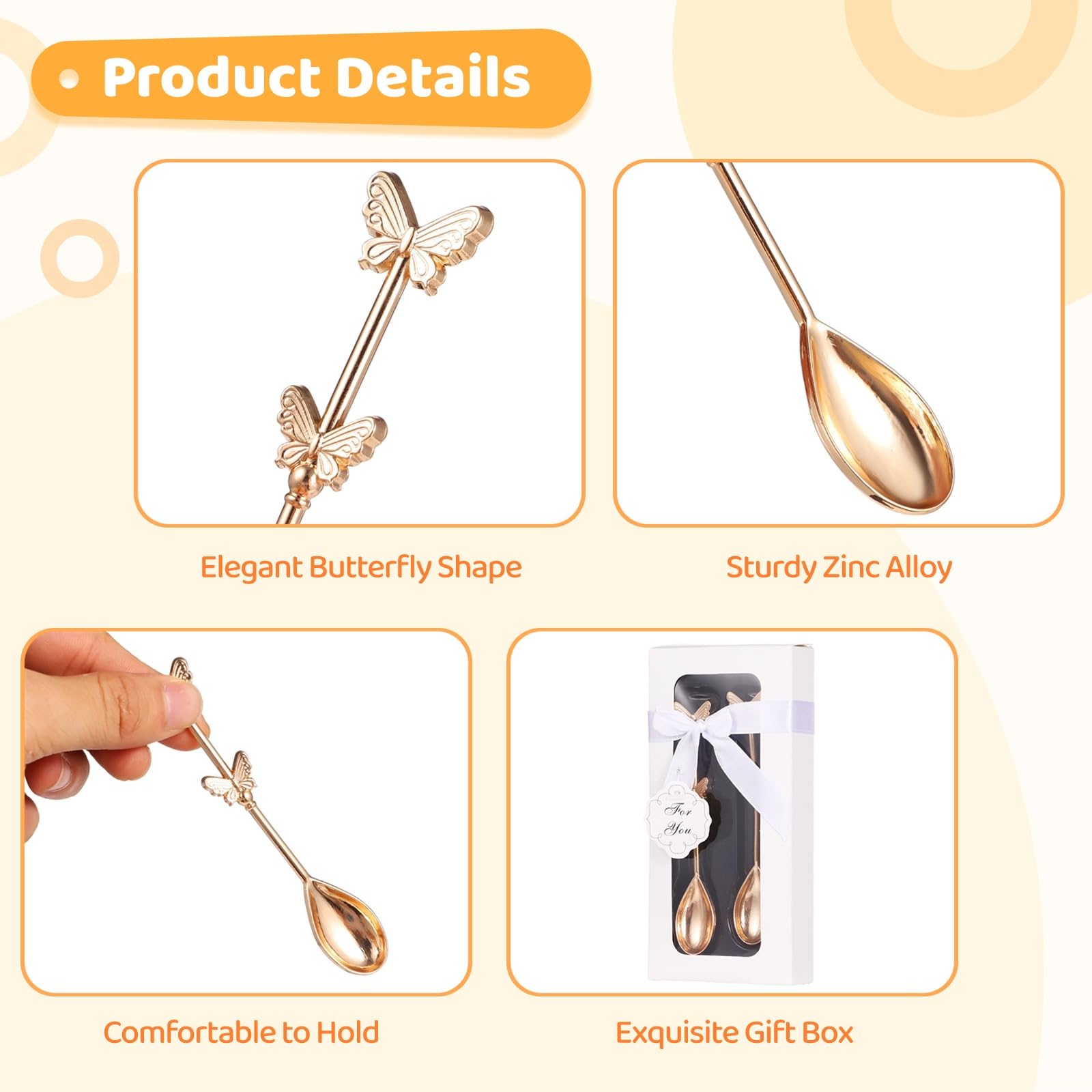 60 piezas (30 cajas) Cucharas de bebida en forma de mariposa, cucharillas de té de mariposa, elegante cuchara de café de mariposa, recuerdos para despedidas de soltera