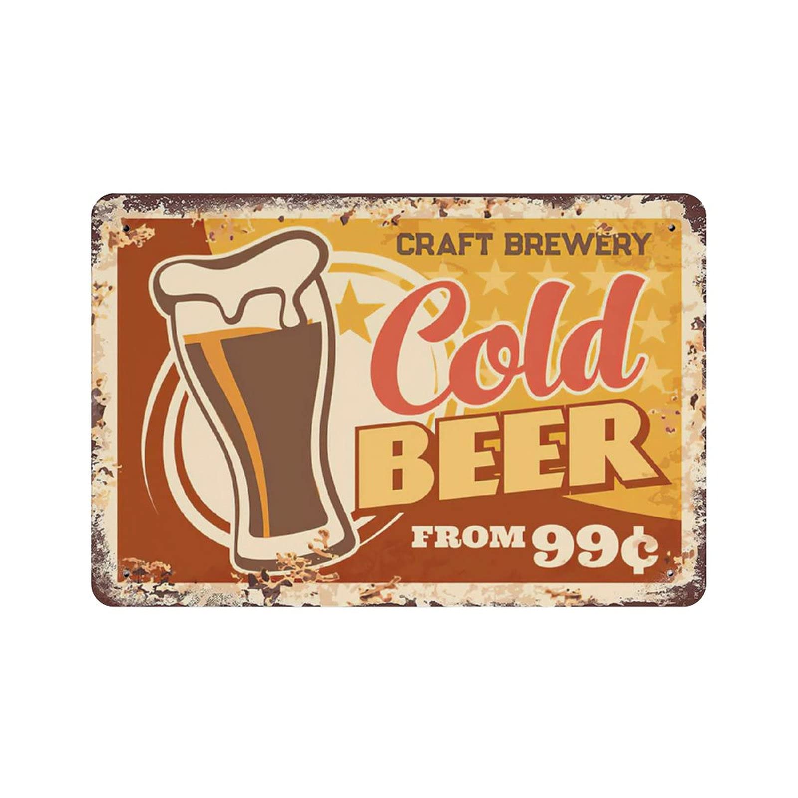 Metal Tin Sign Cold Craft Beer Vintage Tin Poster Metal Sign Wall Decoration Country Kitchen Home Garage Decor 8"x12"