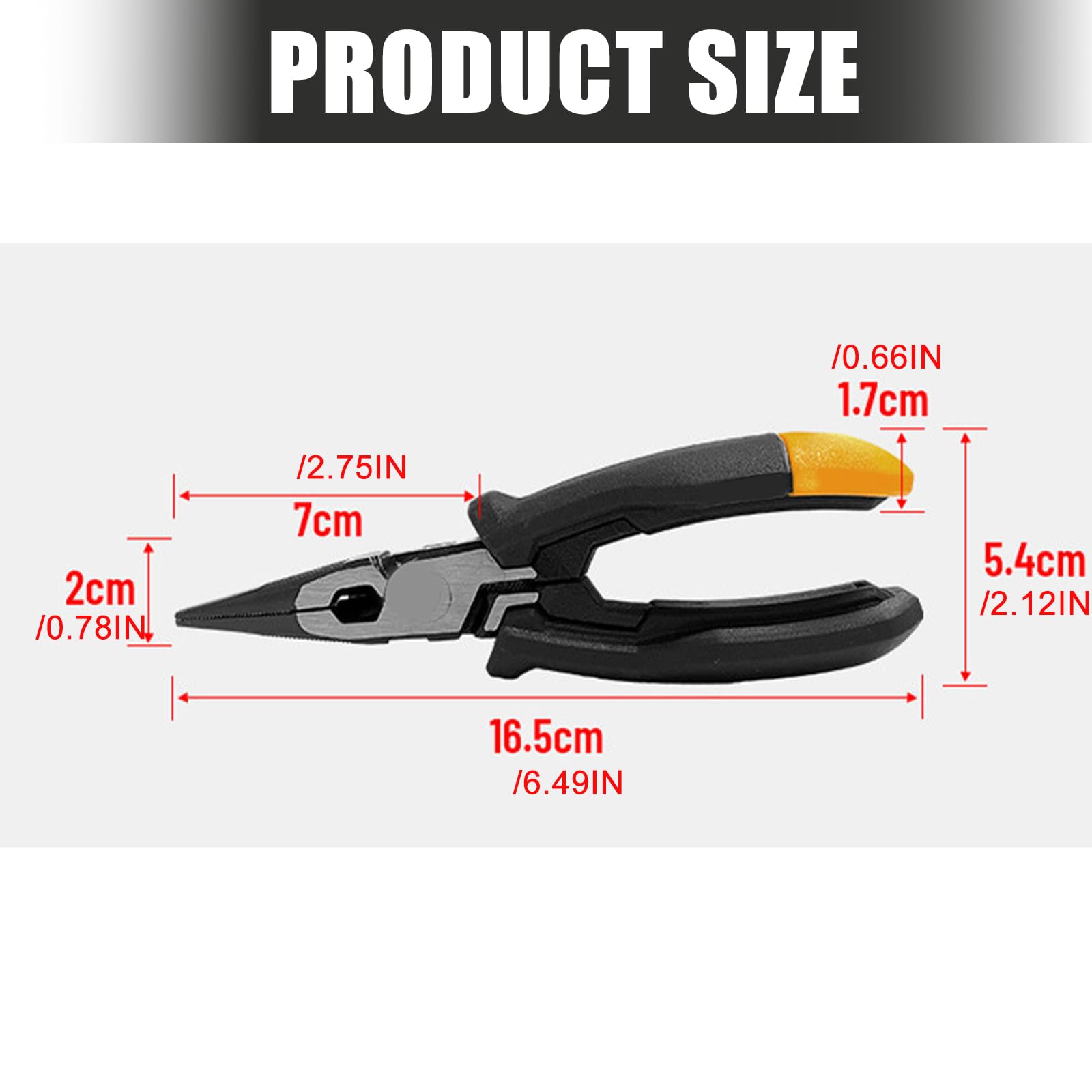 Alicates de punta con ergonómico texturizado para espacios