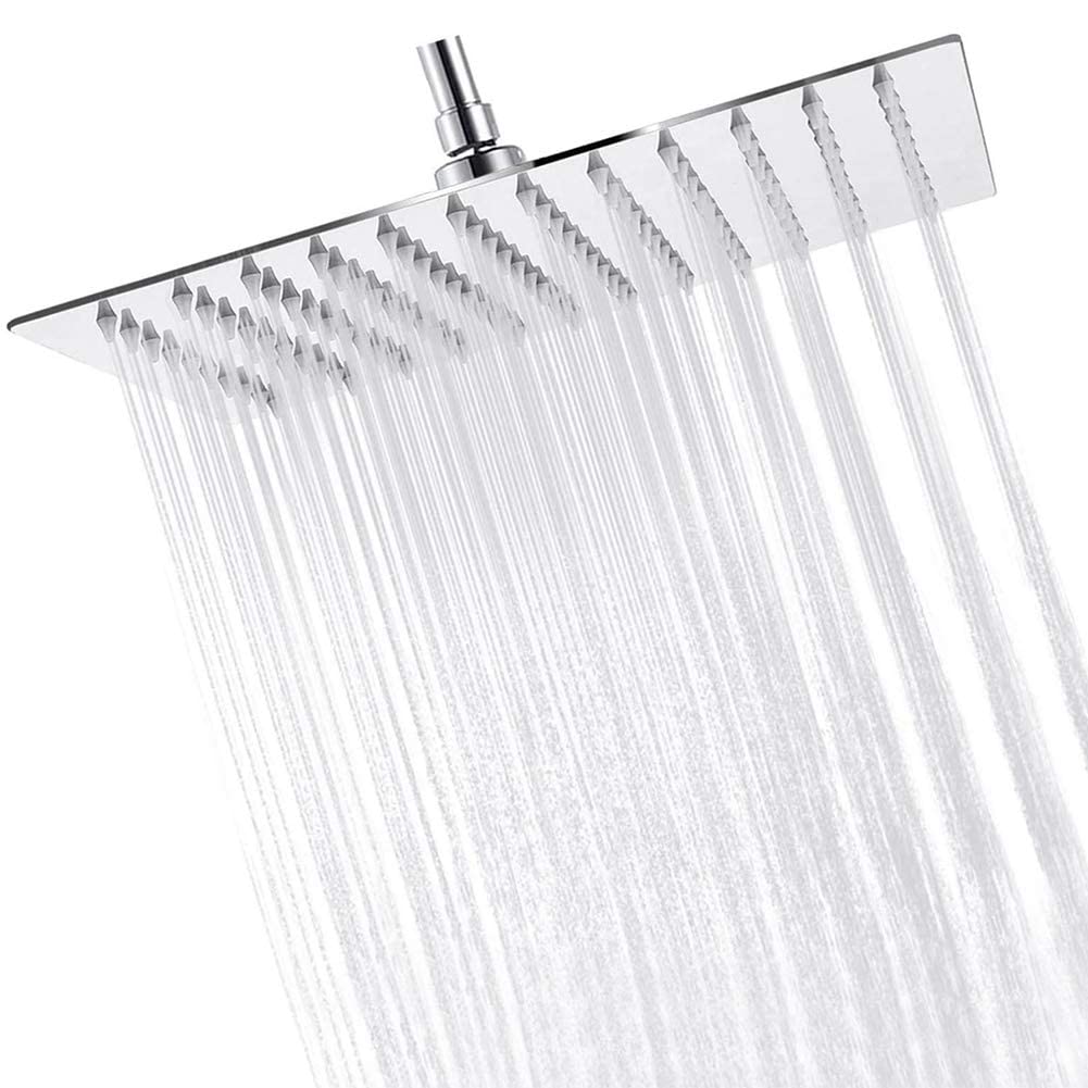 Soffione doccia a pioggia, soffione doccia quadrato in acciaio inox, 30x30cm Soffione doccia a pioggia con ugelli anticalcare