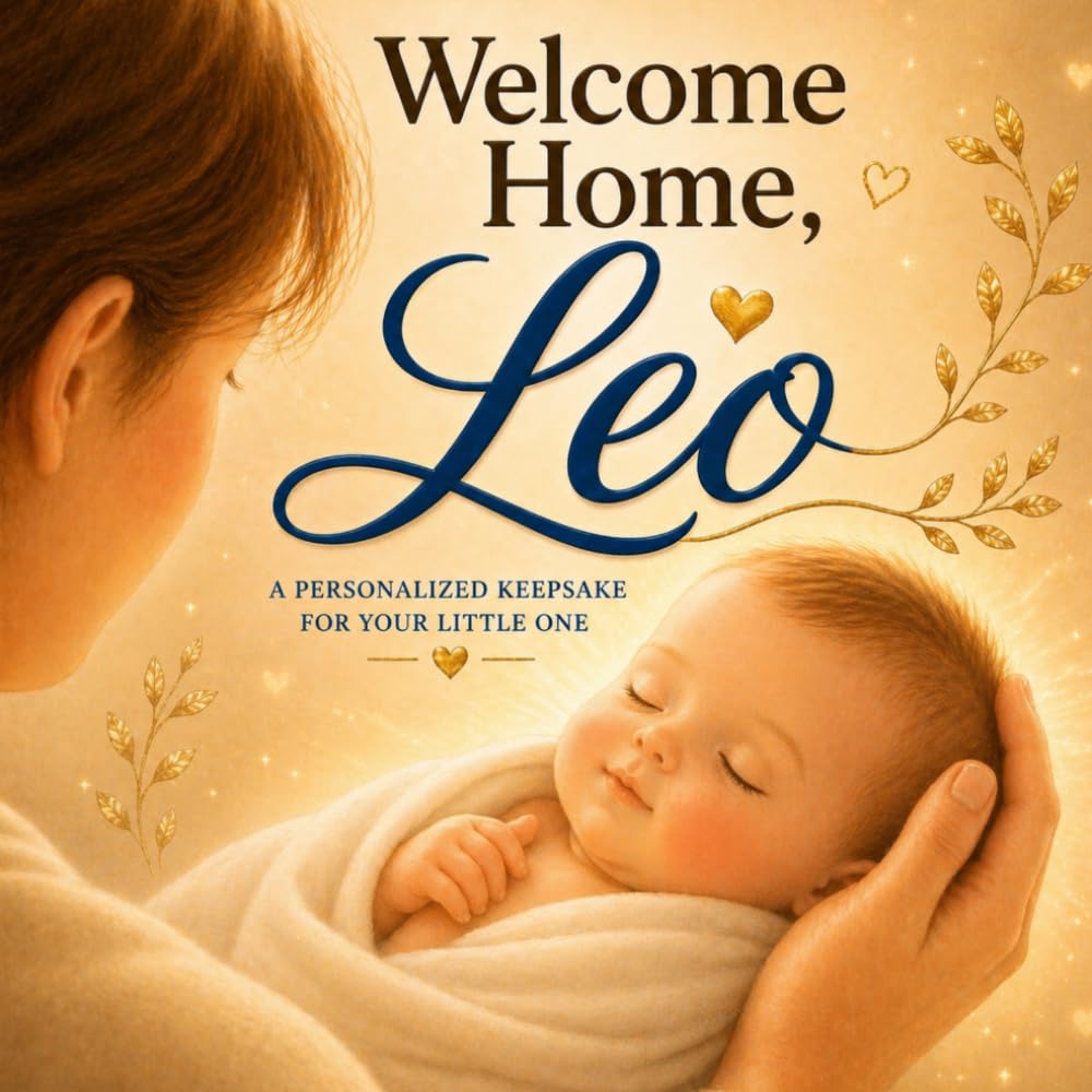 Welcome Home, Leo: A Personalized Keepsake Book Celebrating a Baby’s First Moments (Three Hearts Personalized Baby Name Books (Leo))