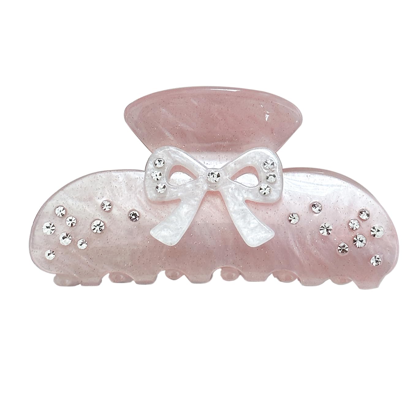 OUSEON Bow Hair Claw Clips for Women, Non-Slip Sparkling Hair Clamps for Thick Hair, Strong Hold Hair Accessories for Workout Party Everyday Use