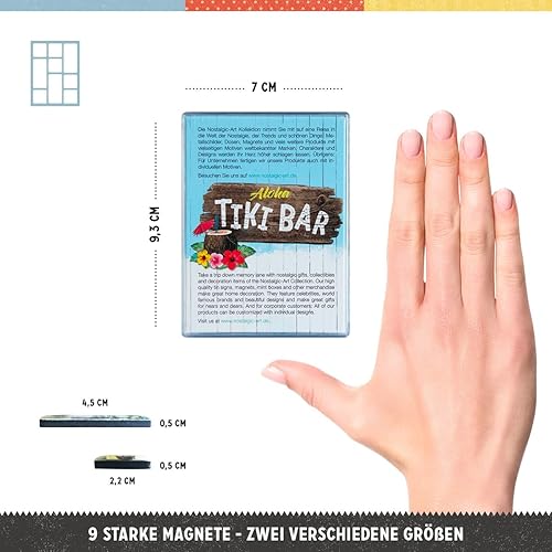 Miniatura 2 de Nostalgic-Art Imanes de nevera estilo retro, barra Tiki  idea de regalo de cocina, juego de imanes para tablero de anuncios, diseño vintage, 9 piezas