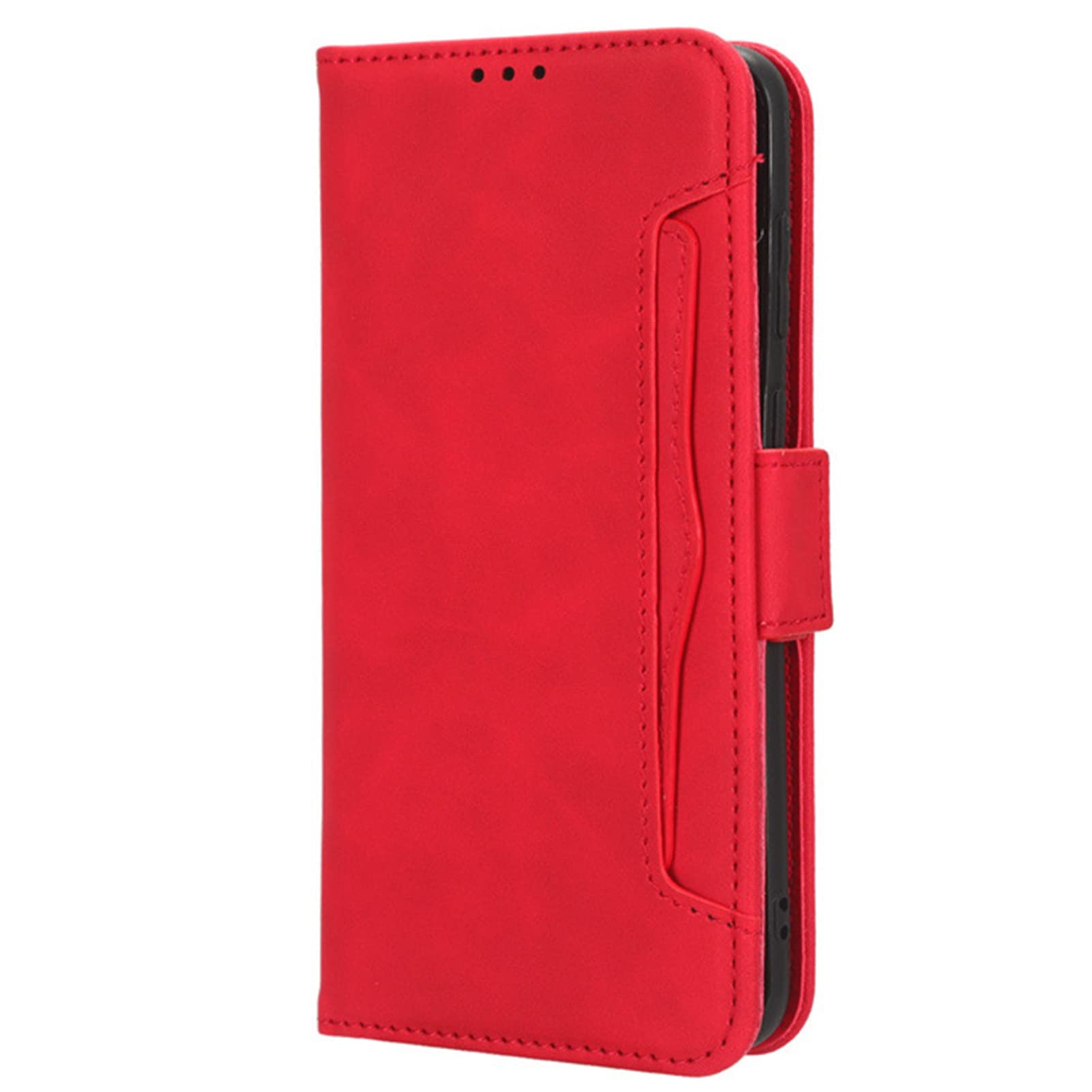 Etui na telefon komórkowy Huawei P60 / P60 Pro/P60 Art, skóra premium, z klapką, etui na telefon komórkowy z przegródkami na karty, zapięcie magnetyczne, skórzane etui, czerwone, typ P60