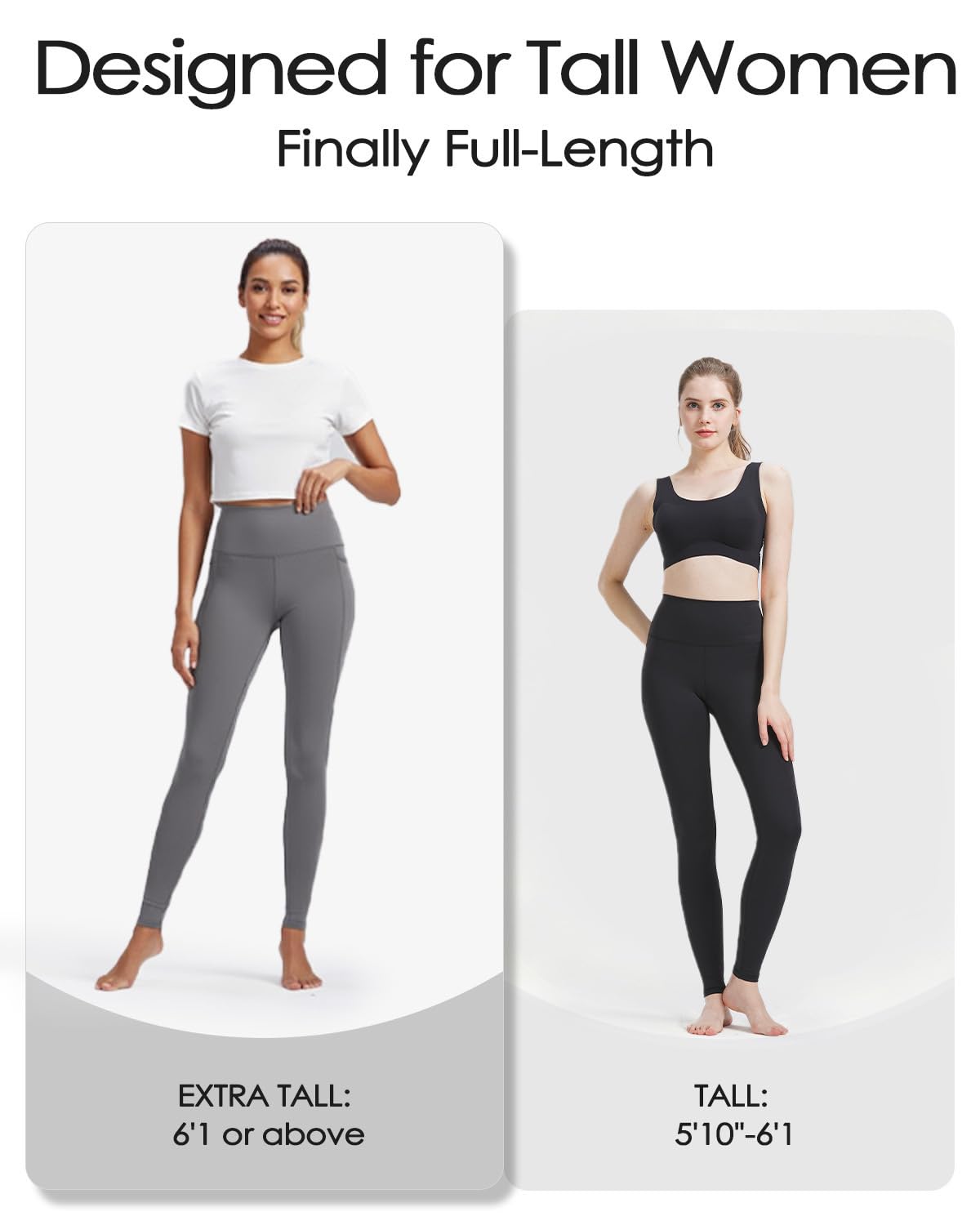 Zylioo Leggings extra lunghi per donne alte, pantaloni lunghi da yoga da donna, leggings lunghi a vita alta