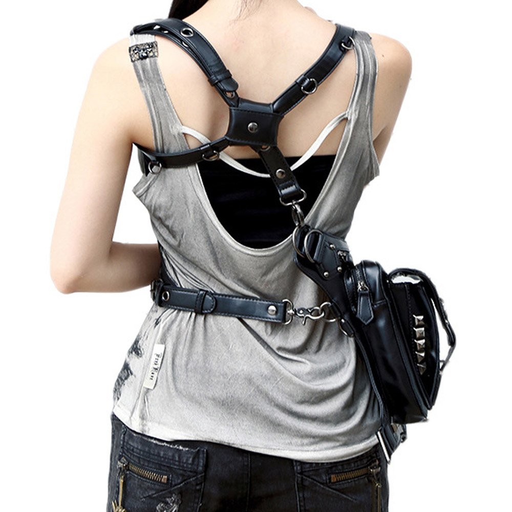 Hommes Femmes Punk Multi-usages Tactique Goutte Jambe Bras Sac Pack Hanche Ceinture Taille Sacs Banane Sport Sac À Bandoulière Sacs Banane Ville