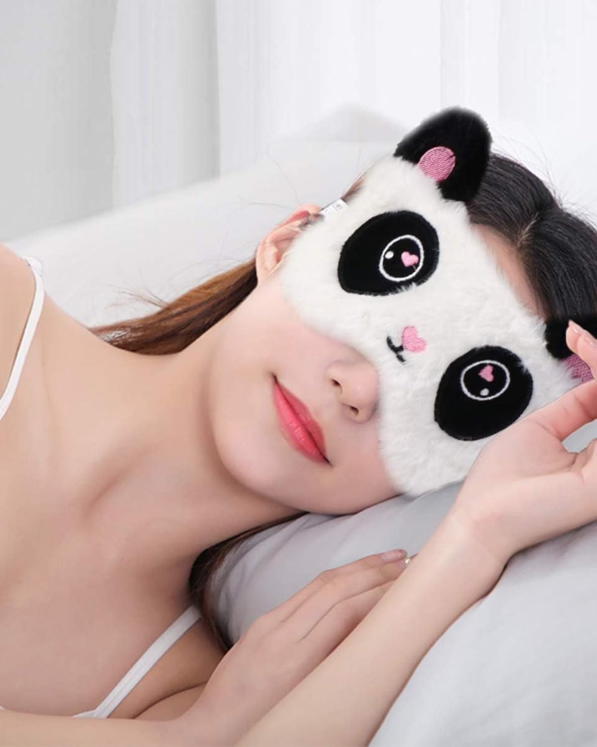 Maschera Per Dormire Con Morbida Benda In Peluche Benda Sull'occhio In