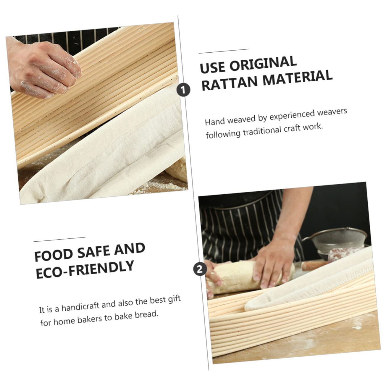 MAGICLULU 2stücke Rattan Brotbackkorb Für Gären Von Teig Abnehmbarer Stoffeinsatz Für Selbstgebackenes Und Brot Praktisches Backzubehör Für Anfänger Und Profis