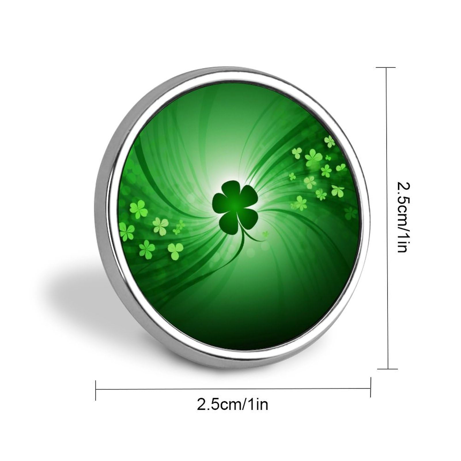 Aluminium Alloy Round Badge Brooch Pins for Men Happy St Patrick's Day Brooches Elegant Pin for Women Fashion Button Badges Brooch Badge for Hats Jackets Shirts