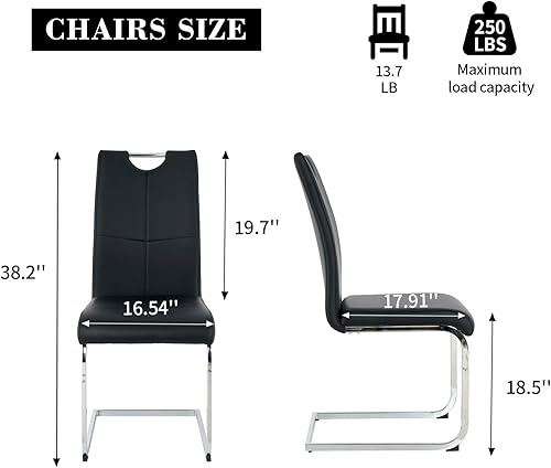 Miniatura 2 de yeag Juego de 4 sillas de comedor modernas, sillas de cocina tapizadas con respaldo alto, sillas de cena de piel sintética con patas de metal