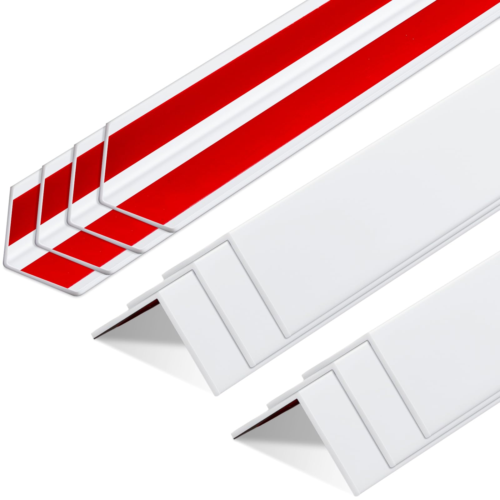 Sasylvia 10 Pcs 3/4 x 36 Inches Wall Corner Protector Guards with Self Adhesive, White Vinyl Corner Shield Trim Molding Plastic for Furniture Door