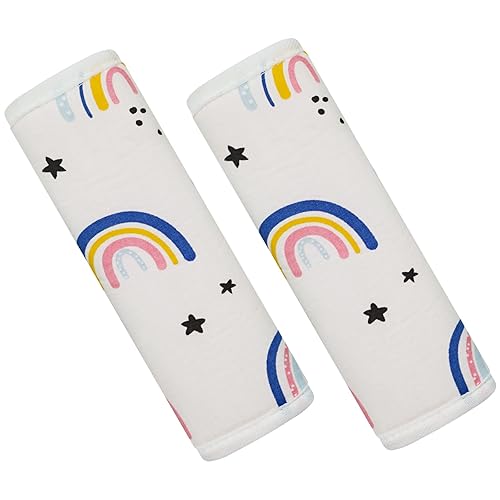 Miniatura 8 de CUXFLS Funda para correa de bebé para niños, 2 almohadillas para cinturón de seguridad de automóvil, protector de almohadilla para el cuello del