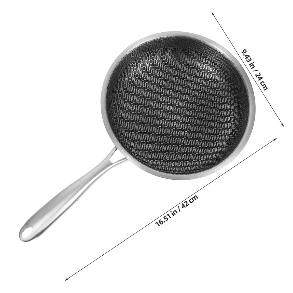 Artibetter Padella Omelette Acciaio Resistente Nido d'Arnia Antiaderente per Uova e Bistecca Distribuzione Calore Uniforme Compatibile Tutti Piani Cottura Incluso Induzione