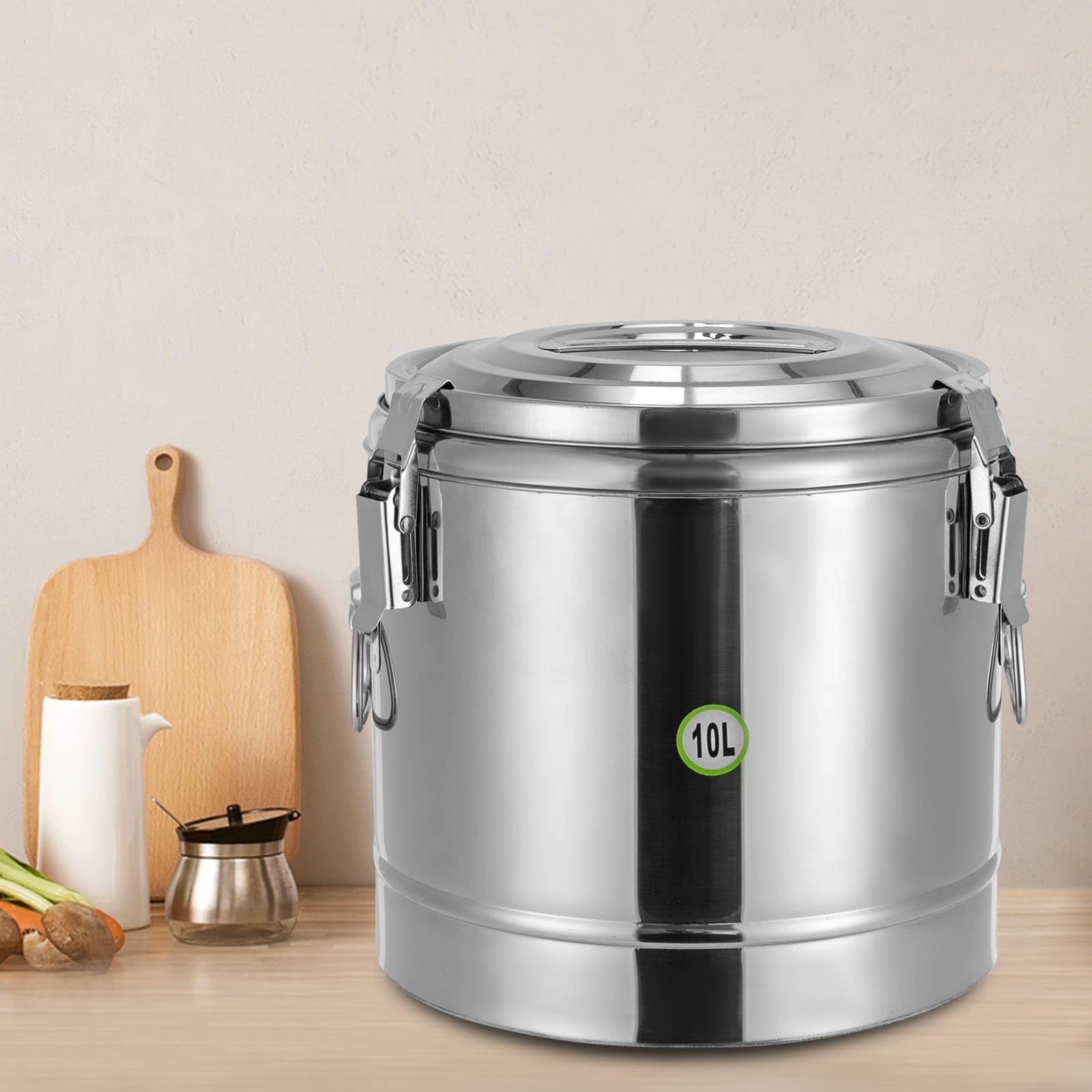 Contenedor de sopa isotérmica de acero inoxidable 304, 10L, aislamiento fuerte 12 H caliente o frío, contenedor de alimentos isotérmico para restaurantes, cantinas de hoteles