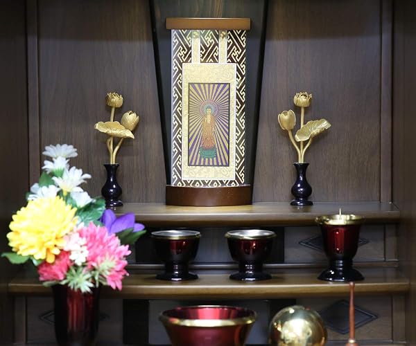 ティアラ 【小】 ブラウン色 スタンド掛軸 モダン掛軸台 高さ20cm 本尊 浄土真宗本願寺派(西) - 5