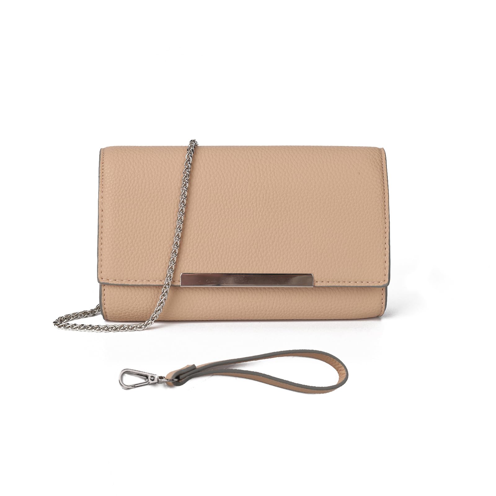 AFKOMSTSmall Clutch Purses for Women Summer Crossbody Bags and Straw Wristlet Handbags with Chain Strap