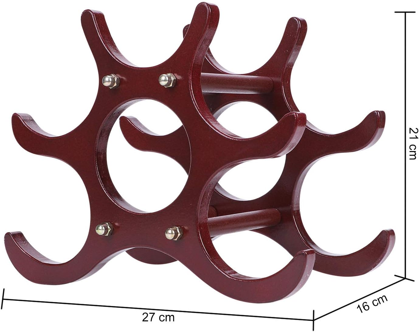 Wine Rack 6 Wine Bottles Holder Wooden Wine Rack Storage Rack Display Shelf Free Standing Wine Bottle Holder Organiser for Countertop Cabinet Kitchen Dining Room Bar Home Kitchen Decoration Ornament - Image 5