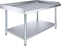 Vista 1 de AmGood Soporte para equipo de acero inoxidable de 30 x 48 pulgadas Altura: 24 pulgadas Mesa de parrilla comercial resistente
