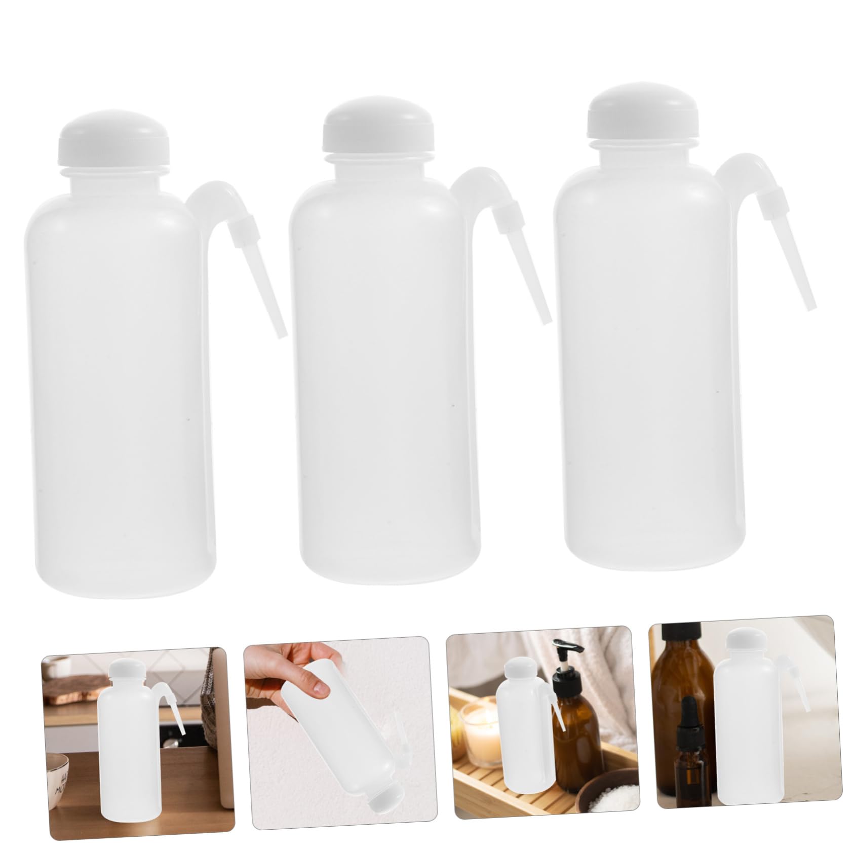 SOLUSTRE 3pcs Professional Cleaning Spray Bottles 500ml Empty Water Bottles Narrow Tip for Eyelash or Tattoo Cleaning