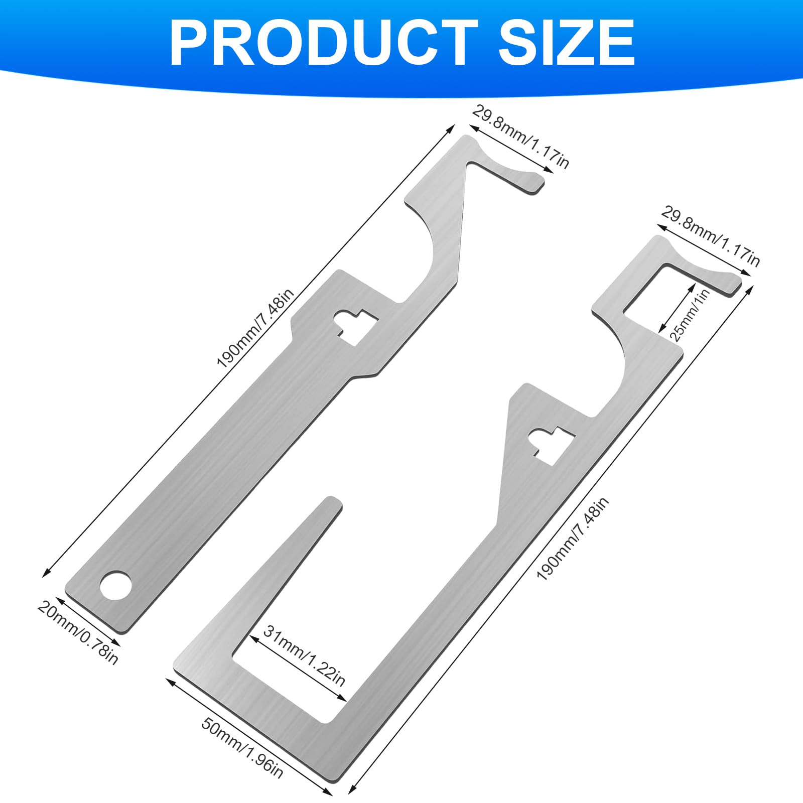 2 Pack Door Opener Firefighting Hand Tool,Stainless Steel Hand Hall Pass Tool,Multipurpose Leverage Firefighting Tools - Image 4