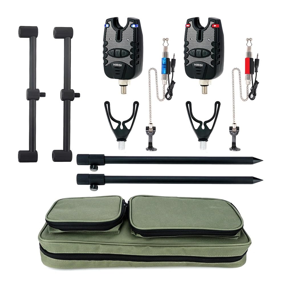 Hirisi Alarm Set + Swingers, bank sticks, buzz bars, rests, Case (2 Rod Set)