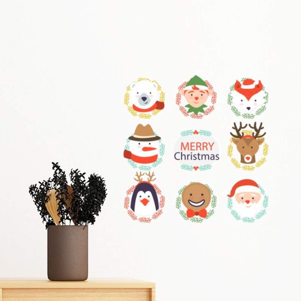 Sticker Joyeux Noël Bonhomme de Neige pour Décoration Salon 40cm