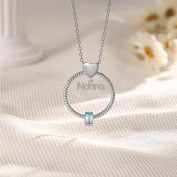Collana regalo per nipote, nonna, nipote, nonna, collana regalo con messaggio per ragazza, Argento sterling, Zirconia cubica