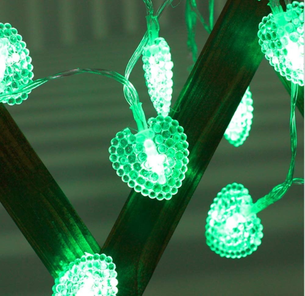 LED Luci a Forma di Cuore, 10m 80LED Alimentato a batteria Hearts forma Indoor LED String Fairy Lights per la decorazione del matrimonio dell'albero di Natale (verde)