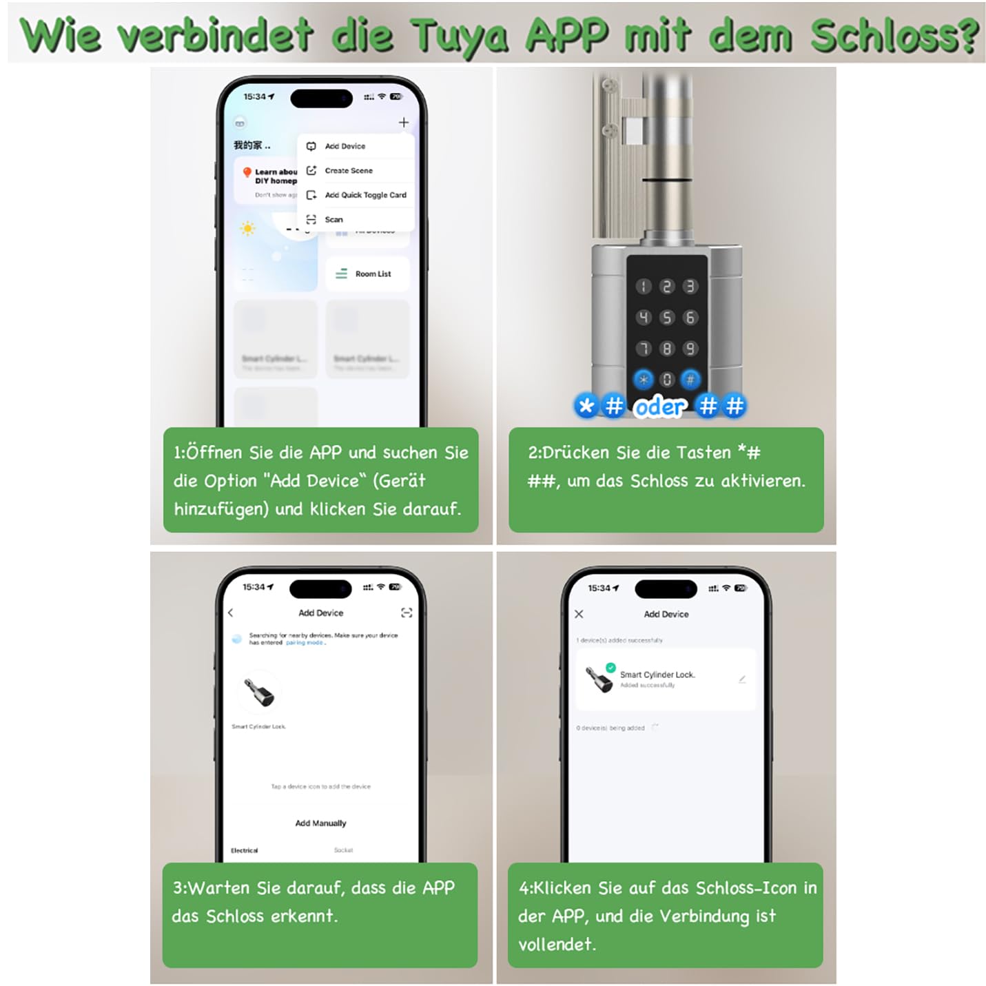Serrure électronique de porte, 30/30, 60 mm à 45/45, 90 mm, taille commutable, avec clé, empreintes digitales, application Tuya, autorisation à distance, convient pour la plupart des portes de l'UE