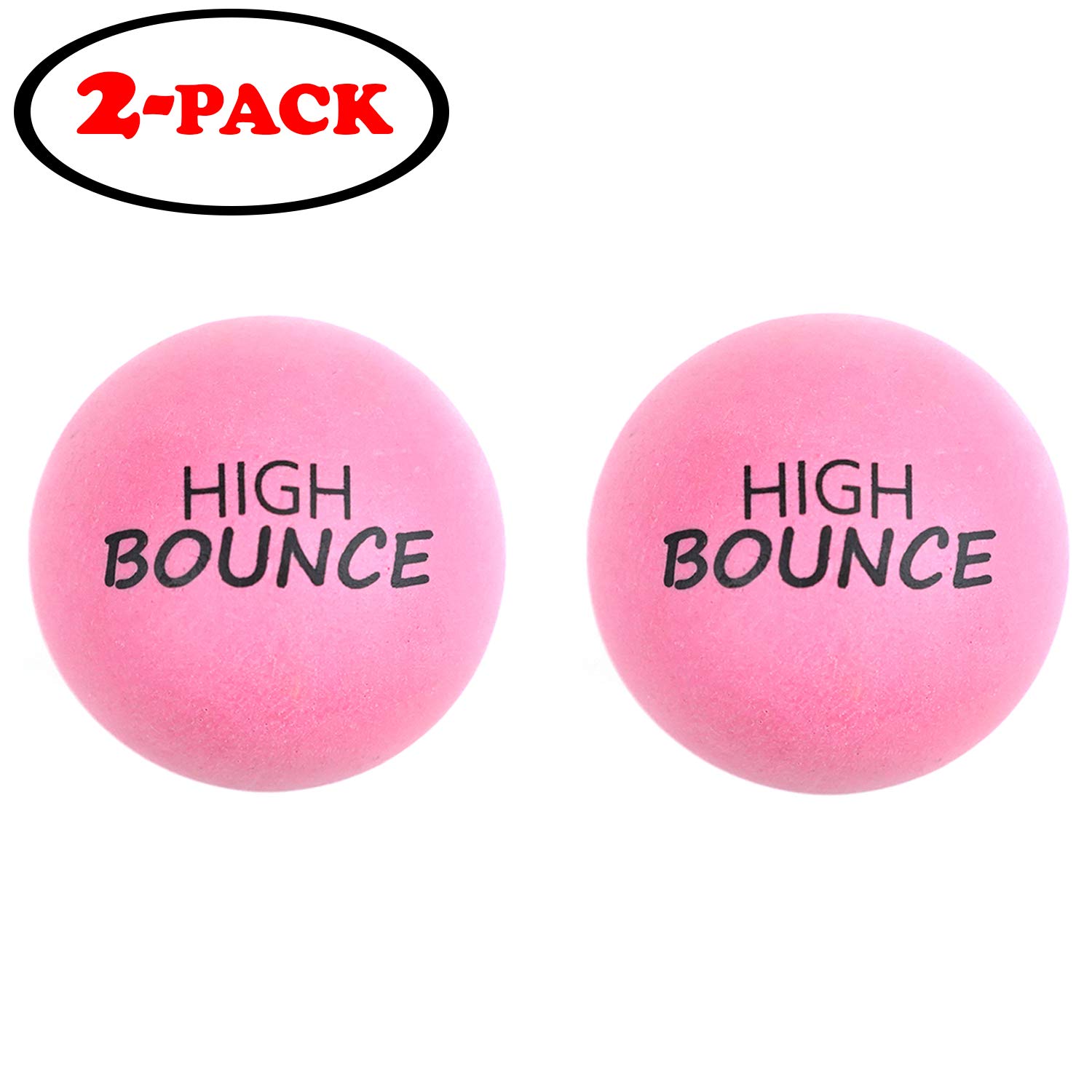 Gosu ToysHigh Bounce Pinky Ball 2.5 Inch Large Pink Rubber Ball 2 Pack Multi Purpose Play Soft Ballet Dance Massage Ball Dog Ball