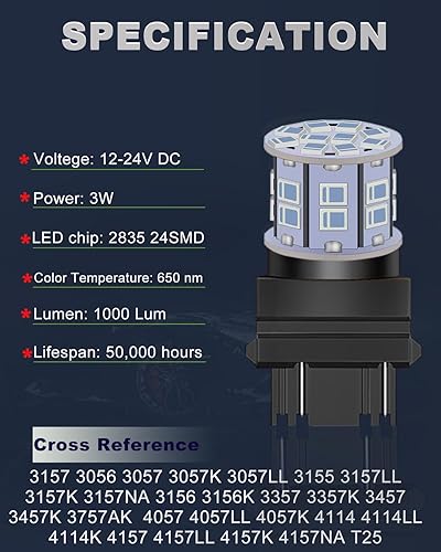 Miniatura 62 de 1157 - Bombilla LED blanca superbrillante 2057 2357 7528 BAY15D para luces de marcha atrás de respaldo, luces traseras de freno, luces de Blanco