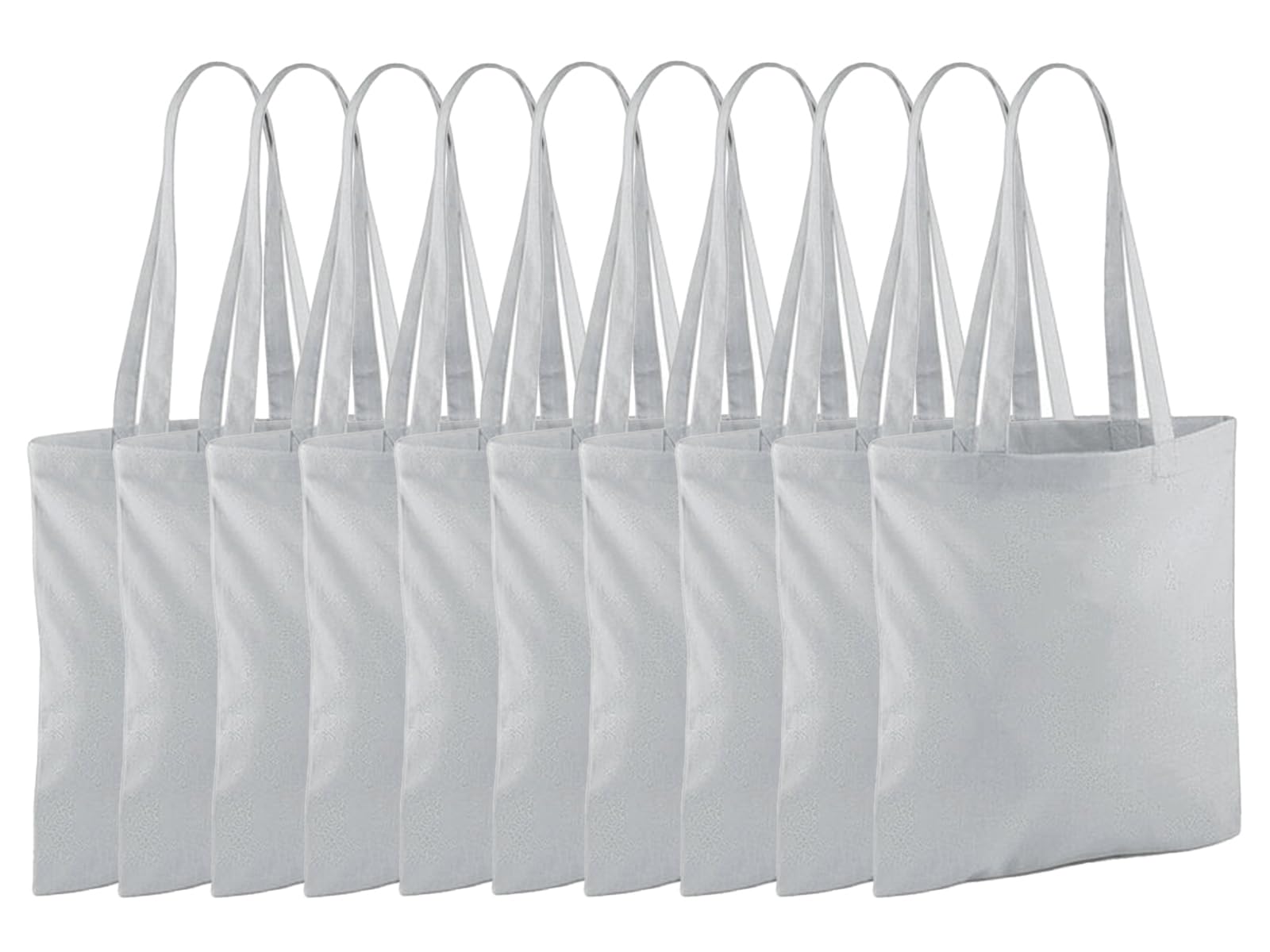 NGWorld Pack of Eco-Friendly Cotton Tote Bags - 10 x Light Grey - One Size — image 1